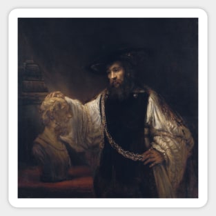 Aristotle with a Bust of Homer by Rembrandt Sticker